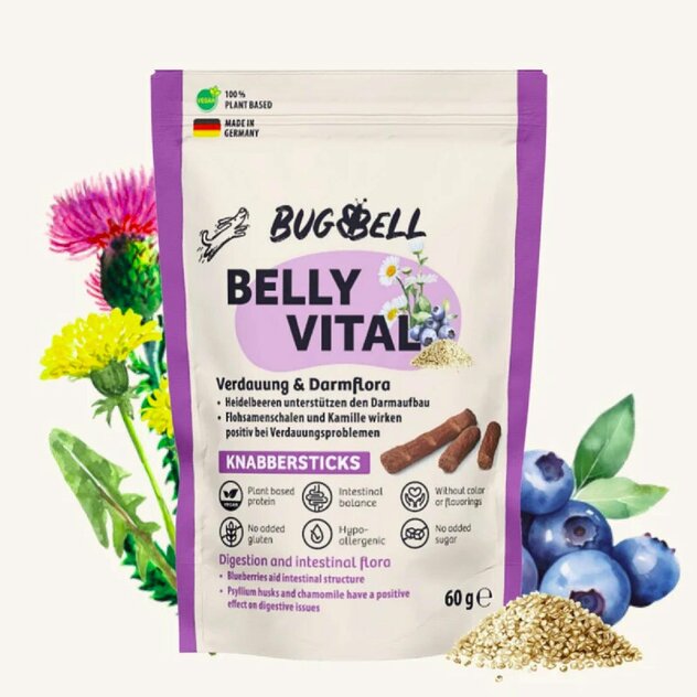 Bugbell soft dog treat - belly vital sticks 60g - BugBell Soft Dog Treat - Belly Vital Sticks 60g
