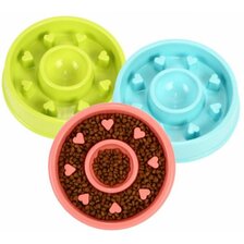 Protihltacia miska okrúhla so srdiečkami modrá