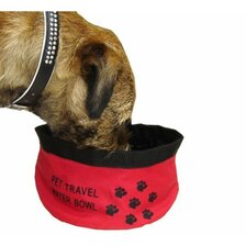 Cestovná miska skladacia 15x9cm textilná červená