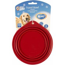 Cestovná miska DUVO+ silikónová červená 2000ML - 22CM