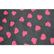 Deka VetBed DeLuxe č.22 čierna + ružové srdiečka