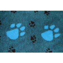 Deka VetBed DeLuxe č.4 tyrkysový melír + veľké tyrkysové labky