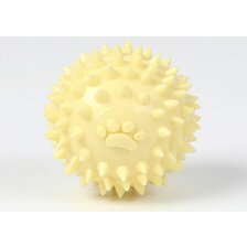 Loptička s tŕňmi a labkou 6cm žltá