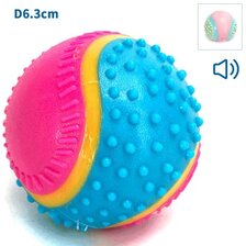 Nobleza pískacia loptička ružovo-modro-žltá 6,3 cm