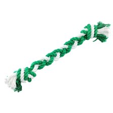 Hračka lanová s 2 uzlami 32x5x5cm zelená