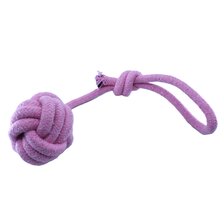 Hračka lanová s lanovou guľou ružová 27x7x7cm