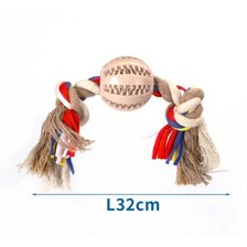 Nobleza lanové preťahovadlo s hnedou loptou na pamlsky