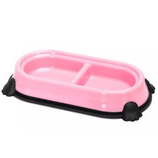 Dvojmiska s protišmykom v tvare labiek ružová 30cm