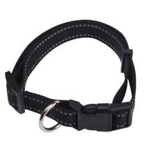 Nobleza nylonový obojok s reflexným šitím 1,5 x 25 - 40 cm čierny