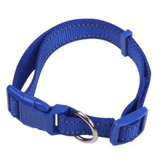 Nobleza nylonový obojok s reflexným šitím 1,5 x 25 - 40 cm modrý