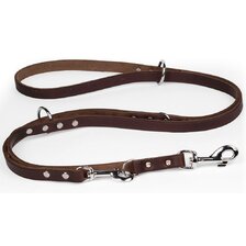 Vodítko kožené Clyde prepínacie 1,8 x 240 cm hnedé