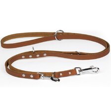 Vodítko kožené Clyde prepínacie 1,8 x 240 cm koňakové