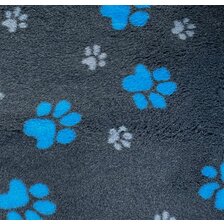 Deka VetBed DeLuxe č.20 tmavo sivá + modré a sivé labky