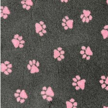 Deka VetBed DeLuxe č.63 sivá + ružová LABKA