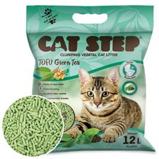 Cat Step Tofu Green Tea – tofu hrudkujúce stelivo so zeleným čajom 5,4 kg/ 12L