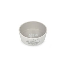 Keramická miska pre psov s jazvečíkom bielo-šedá 18,3cm