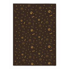 Matrac hnedý so zlatými labkami a kostičkami M 100 x 60 cm