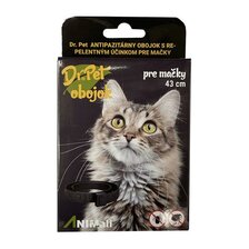 Obojok Dr. Pet pre mačky 43cm s repelentným účinkom hnedý