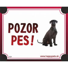 Tabuľka Pozor Pes - bradáč