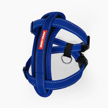EzyDog Chest Plate Harness postroj pre psa M modrý + adaptér na bezpečnostný pás do auta ZDARMA