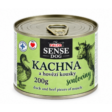 FALCO SENSE DOG konzerva 200g kačica a hovädzie