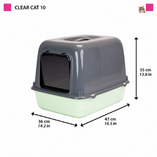 Ferplast Clear Cat 10 toaleta 47 × 36 × 35cm pre mačky zelená