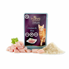 NUEVO cat Sterilized Chicken with Rice 85 g kapsička