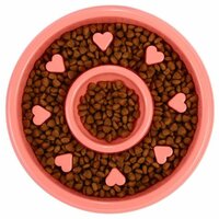 Protihltacia miska okrúhla so srdiečkami ružová