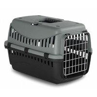 Prepravka duvo+ box eco s 46x31x32cm, plastová, kovové dvierka, šedá