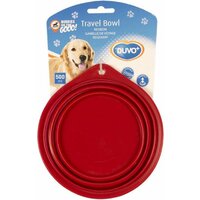 Cestovná miska DUVO+ silikónová červená 2000ML - 22CM