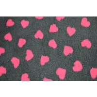 Deka VetBed DeLuxe č.22 čierna + ružové srdiečka