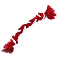 Hračka lanová s 2 uzlami 32x5x5 cm červená