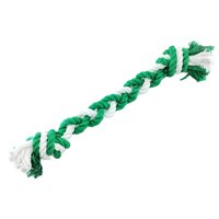 Hračka lanová s 2 uzlami 32x5x5cm zelená