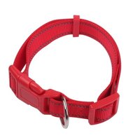 Nobleza nylonový obojok s reflexným šitím 1,5 x 25 - 40 cm červený