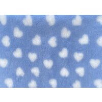 Deka VetBed DeLuxe č.52 bledomodrá + biele srdiečka