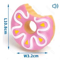 Donut nahryznutý ružový pískací 10,8cm