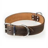 CLYDE kožený obojok pre psa 70 × 4 cm – hnedý