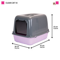 Ferplast Clear Cat 10 toaleta 47 × 36 × 35cm pre mačky fialová