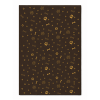 Matrac hnedý so zlatými labkami a kostičkami M 100 x 60 cm