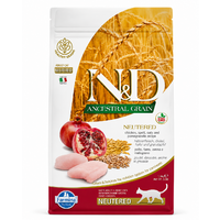 Farmina N&D Cat Ancestral Grain Adult Neutered Chicken, Spelt, Oats & Pomegranate 1,5 kg