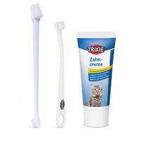 TRIXIE sada dentálnej hygieny pre mačky – pasta so syrovou príchuťou + 2 kefky