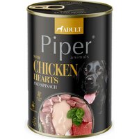 PIPER dog konzerva 400g - kuracie srdcia a špenát