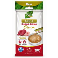 Farmina N&D Prime Creamy Chicken & Tuna Adult 60 g – krémový pamlsok pre mačky