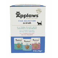 APPLAWS Cat Pouch Fish Selection in Broth Multipack 12x70g