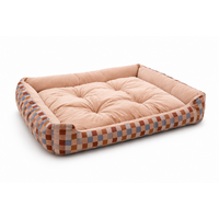 PELECH FLUFFY MODRO-HNEDÁ KOCKY 90x70cm