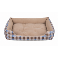 PELECH FLUFFY MODRO-HNEDÁ KOCKY 90x70cm