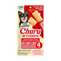 Pamlsok Inaba Churu Terrine dog kura s hovädzím 4 x 15 g